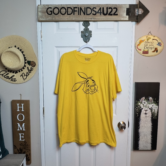 Rabbit Winnie the Pooh graphic T-shirt yellow 2X - Picture 1 of 8